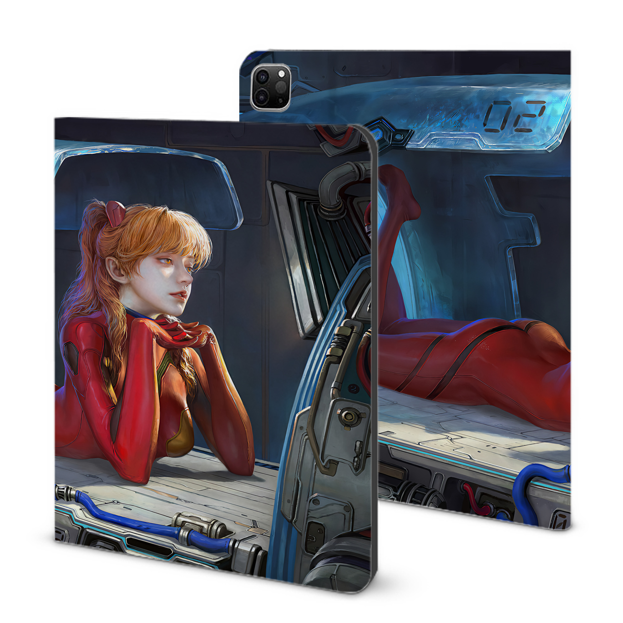 （画像用） EVA 新世紀エヴァンゲリオン IPad ケース ブック型 PUレザー TPU 耐衝撃 軽量 薄型 ペン収納なし 全面保護 IPad 各モデル対応